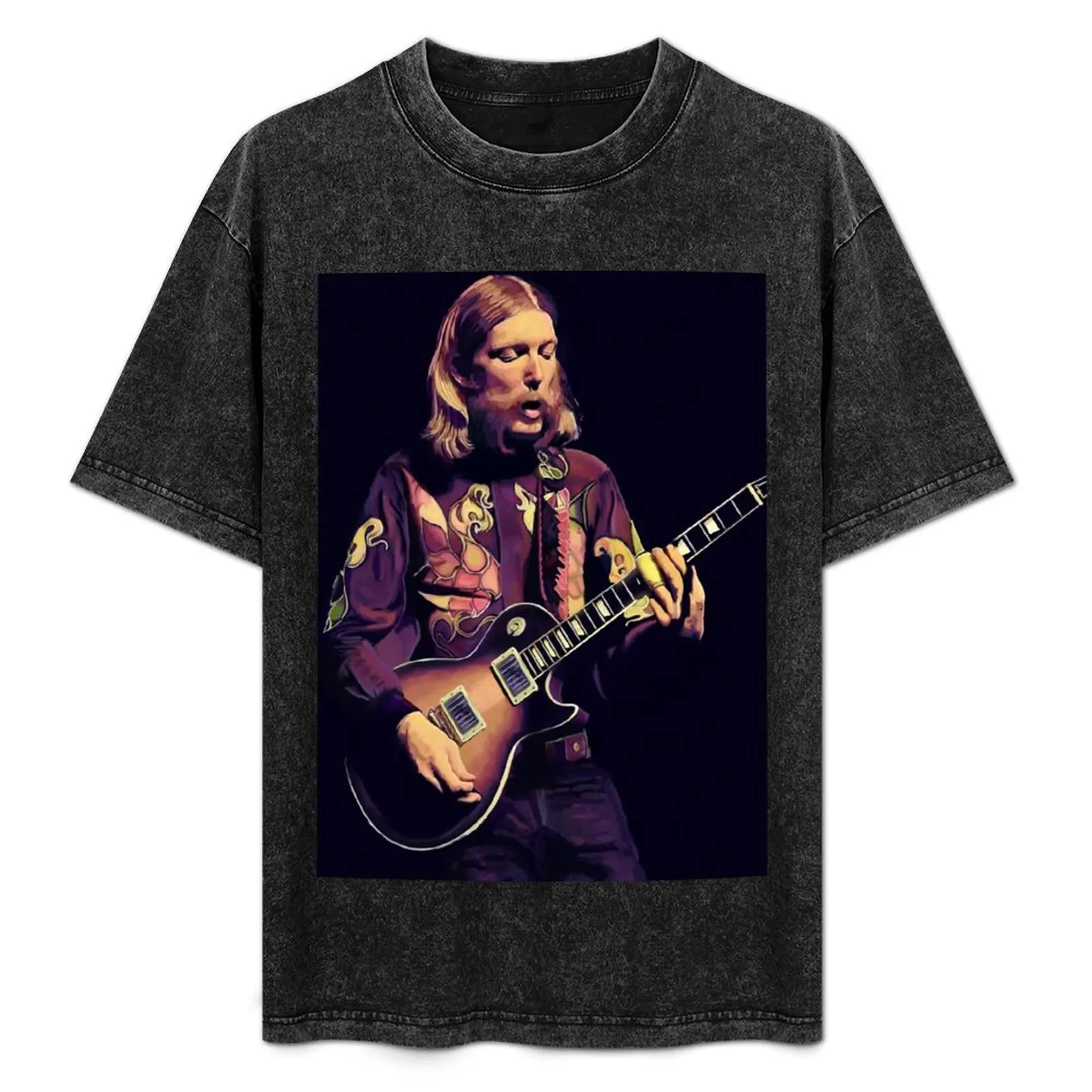 Duane Allman Art: Painting of Allman Brothers Guitarist T-Shirt hippie clothes blacks mens t shirts top quality