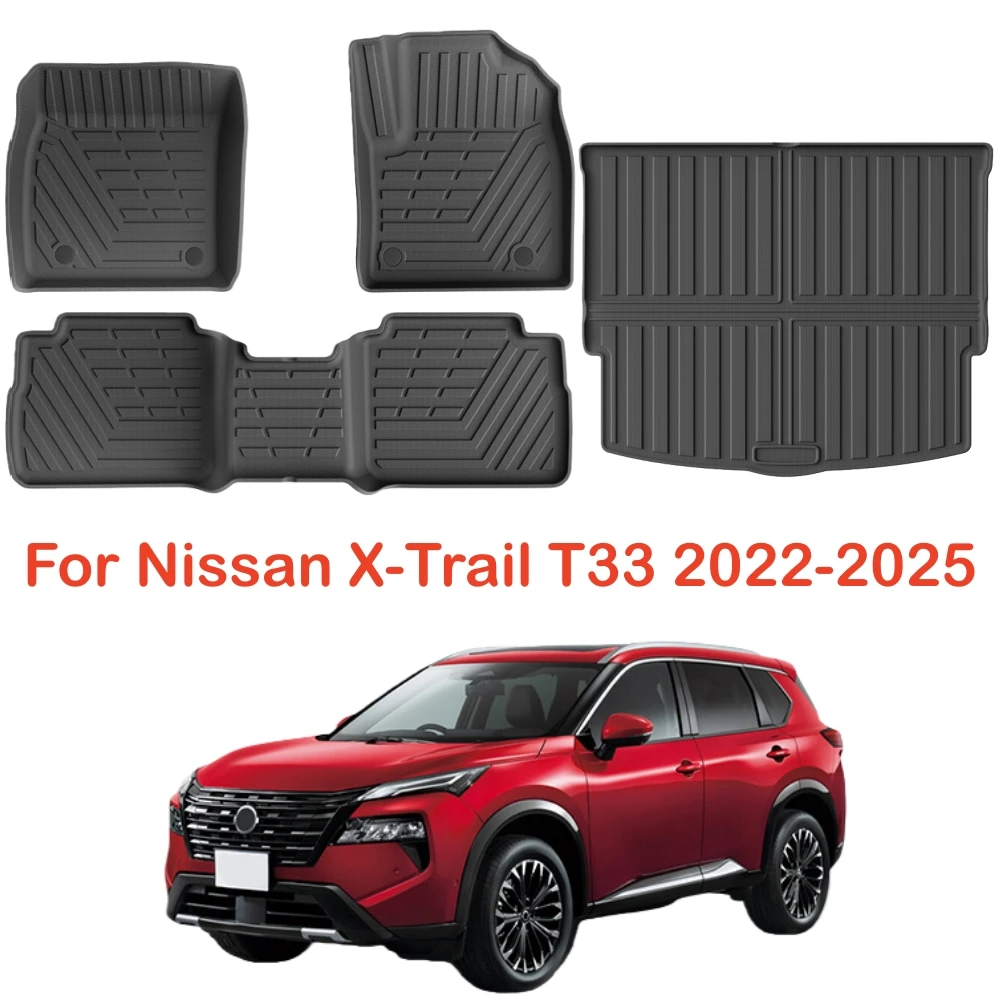 Für Nissan X-Trail RHD 2022-2025 TPE Autofußmatten Kofferraummatte Allwetter-TPE-Fußmatten Geruchlose Fußmatten Rechtslenker GAS – Detail 1