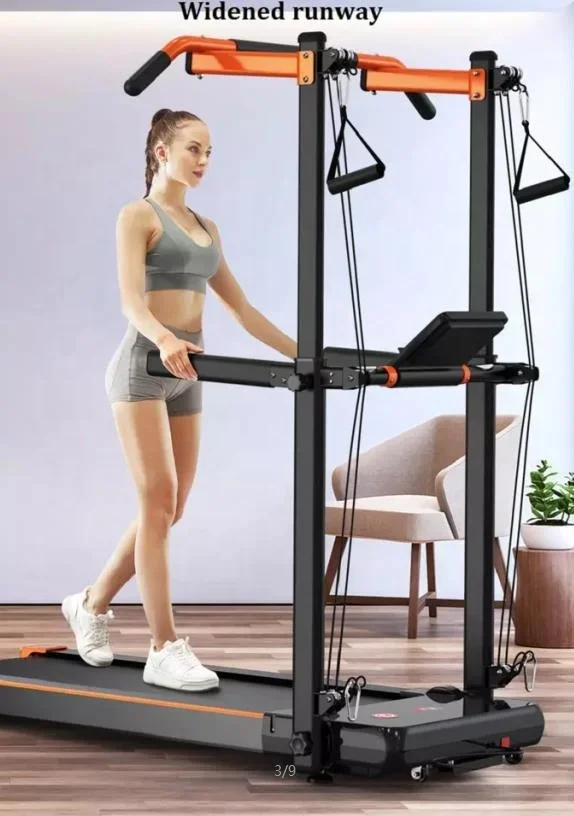 Home Use Multi functional silent Pull up running machine folding Electric Treadmill