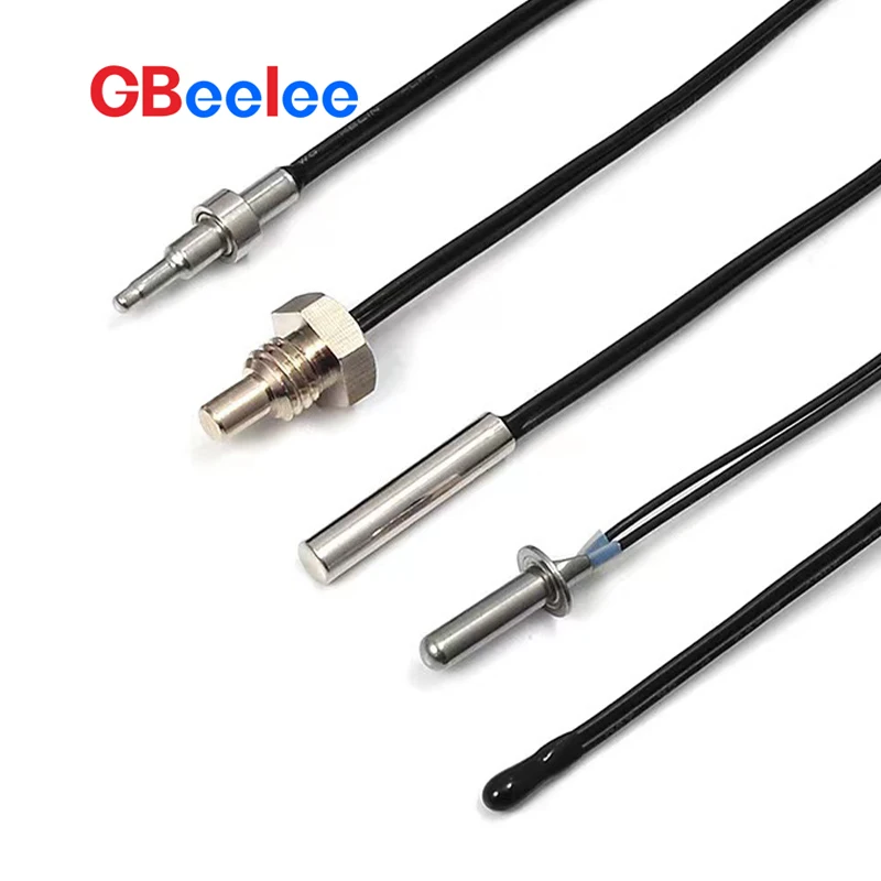 50PCS Temperature Probe 50K3950 Stainless Steel Chocolate Waterproof Thermistor Flange Bracket Mounting NTC Temperature Sensors