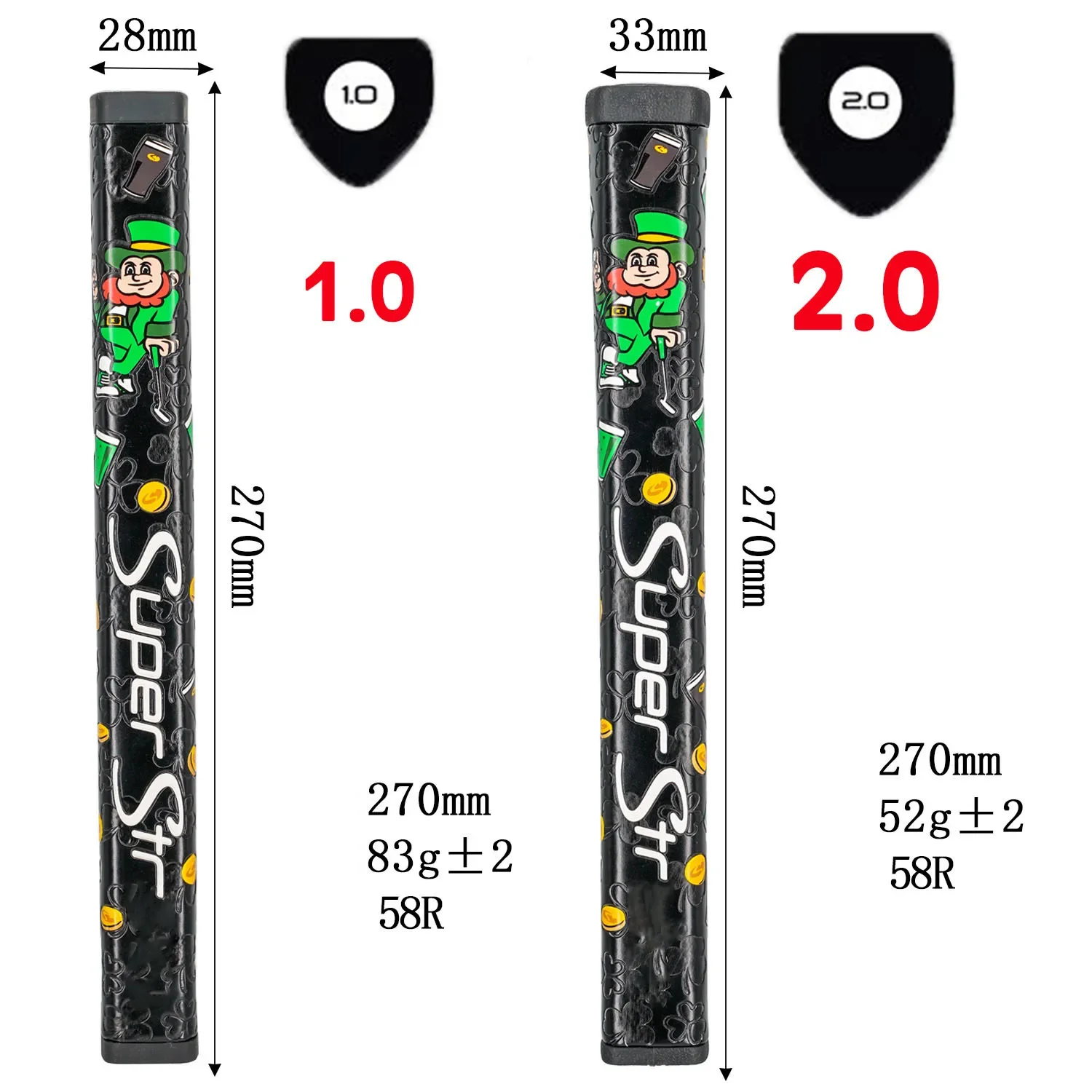مسدس سوبر لاكي gt1.0 مضرب جولف عالي الجودة Pu وضع قبضة gt2.0 ممارسة نادي شكل بندقية لوسائل التدريب #4