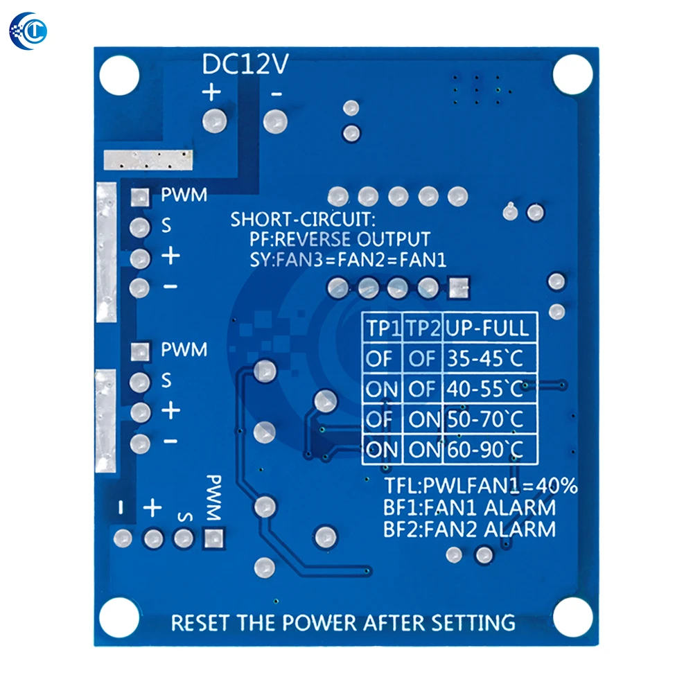 DC 12V 5A PWM PC CPU 선풍기 온도 제어 속도 컨트롤러 모듈 부저 고온 경보 NTC B 3950 서미스터 50K