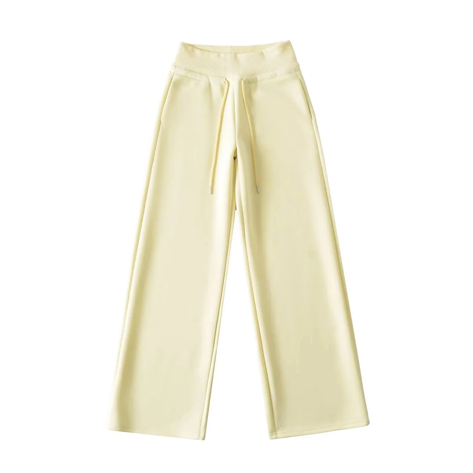 Autumn Winter Low Waist Lace-up Lazy Style Casual Pants Versatile Loose Slimming Straight Wide Leg Pants Long Pants Fashion PXUR