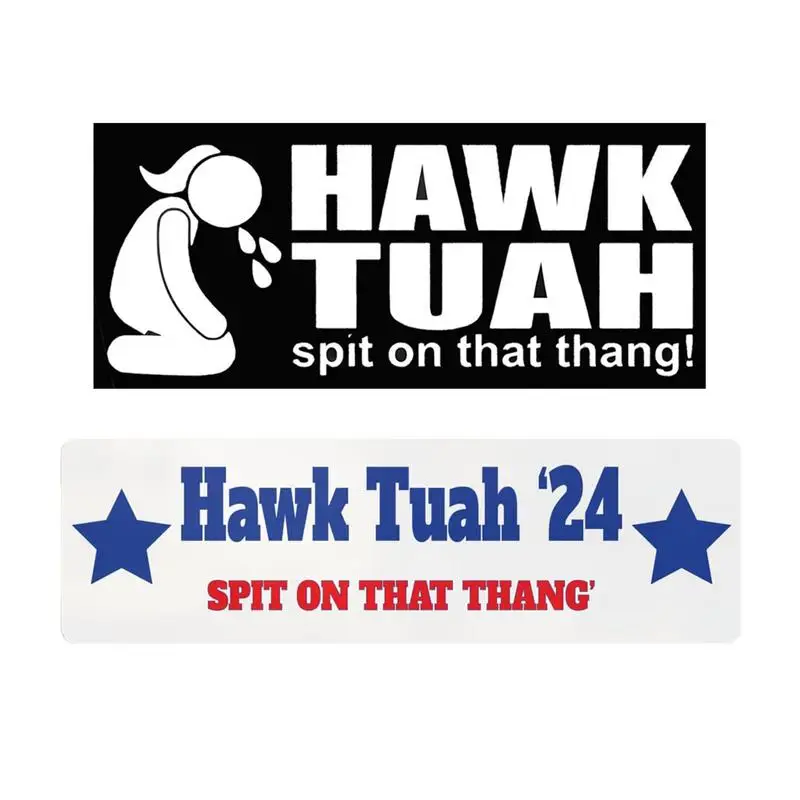 5pcs Hawk Tuah Spit On That Thang Decals Funny Viral Girl Meme Vinyl Stickers for Cars Trucks Box Laptop Waterproof Car Stickers