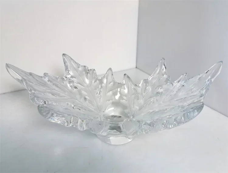 Sand leaf crystal decoration, tray elegant center bowl