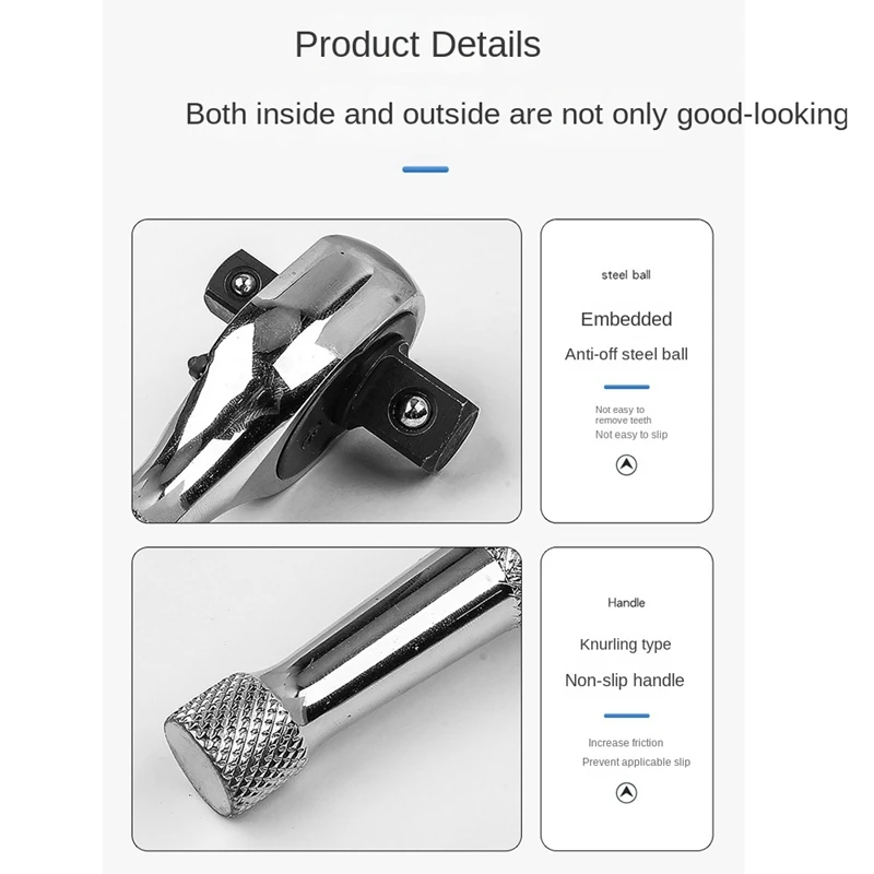 ABGR-72 Chiave a bussola a cricchetto con denti Mini Chiave dinamometrica a doppia estremità Chiave per cacciavite con asta