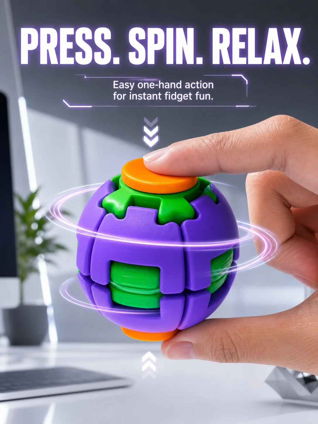 3D Printing Decompression Gyroscope Compression Rotating Ball, Pressing Gyroscope, Rotating Ball Toy
