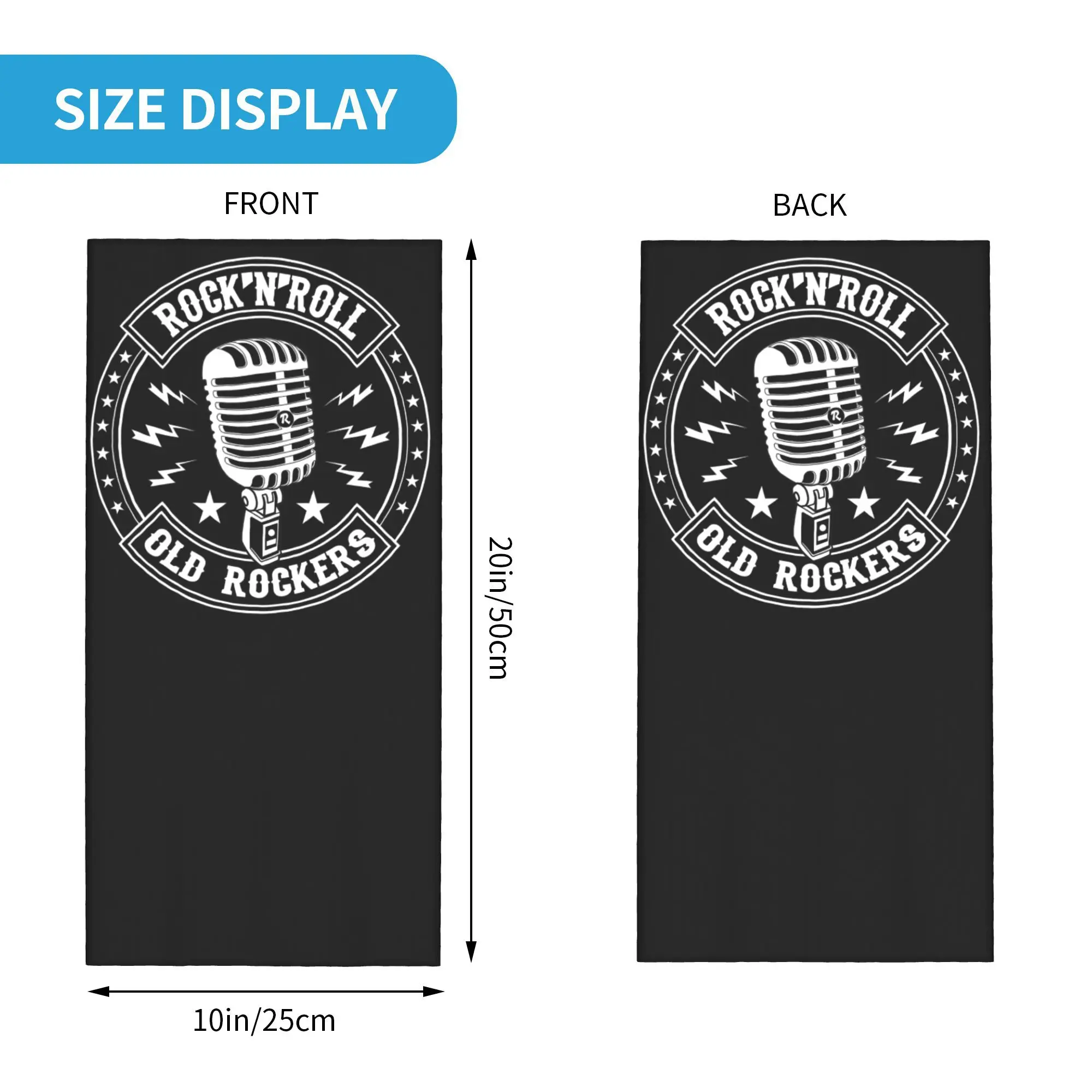 Microphone Rock and Roll Rockabilly Bandana Neck Gaiter Printed Mask Scarf Multi-use Balaclava Hiking Fishing Unisex All Season
