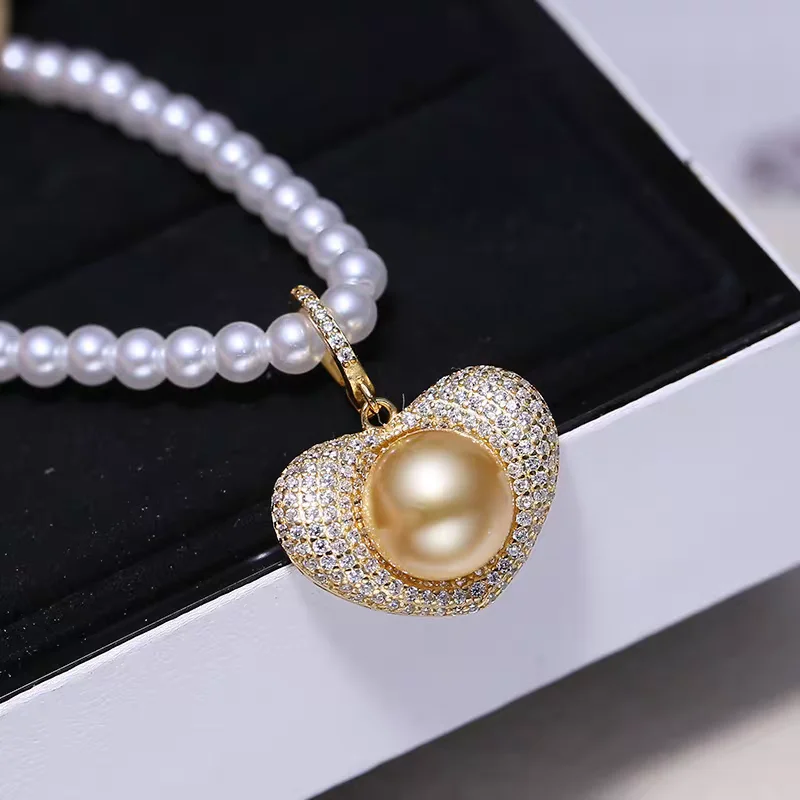 MeiBaPJ 38 Styles 3-4mm Small Pearls Necklace 925 Sterling Silver Pendant Fine Wedding Jewelry for Women