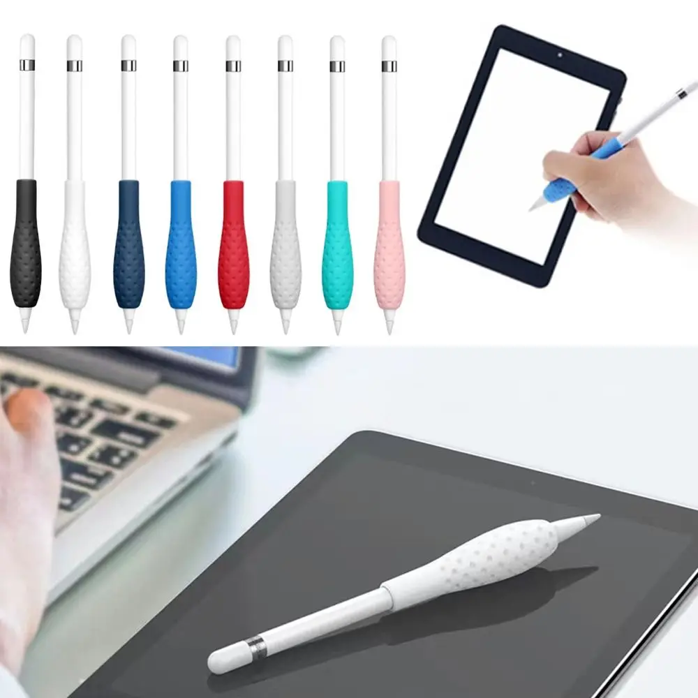 For Apple Pencil 1st/2nd Generation Short Style Pen Case Soft Silicone Protective Cover Non-slip Drop-proof Protective Sleeve