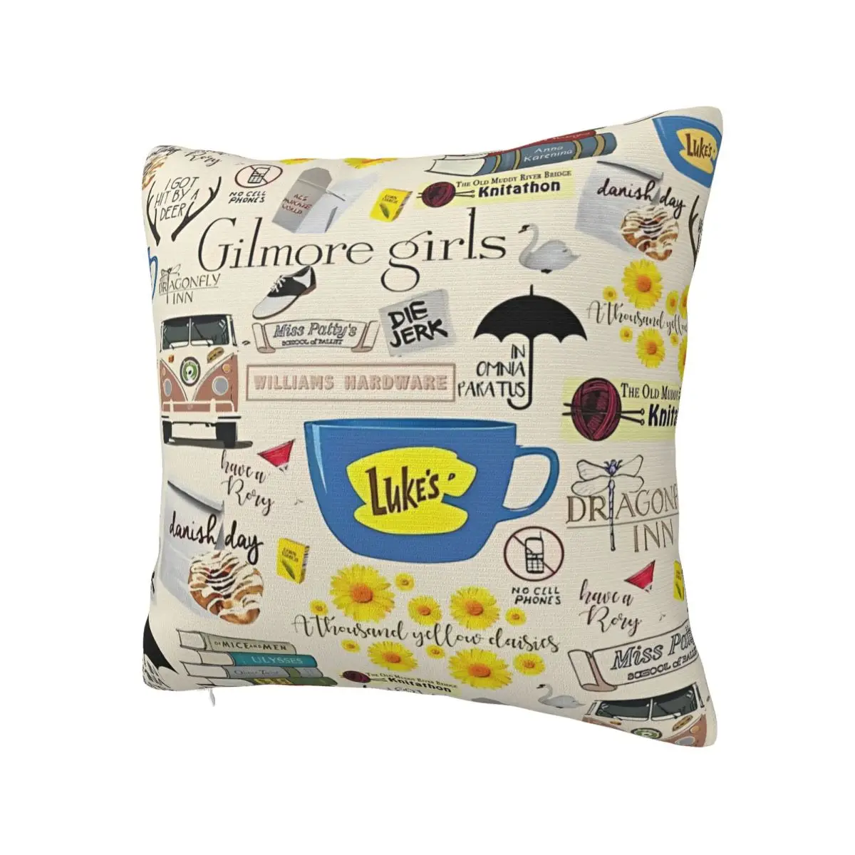 غطاء وسادة بوليستر للفتيات من Gilmore الناعم ، أنا أشرب القهوة مثل كيس وسادة للفتيات ، ديكور منزلي ، غطاء وسادة تلفزيون ، مربع #2