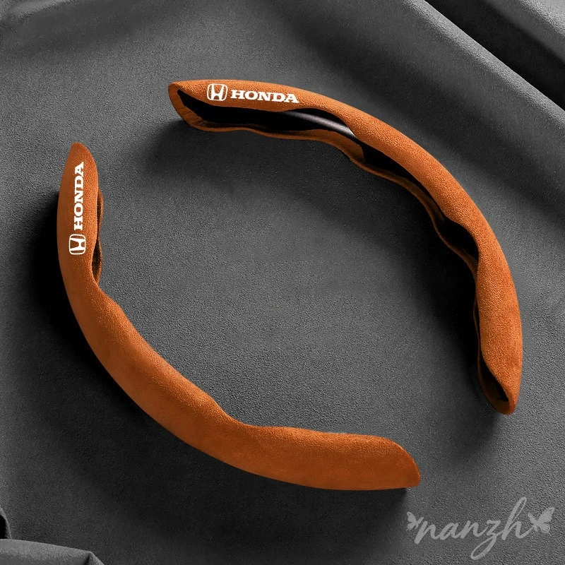 Suede Universal Car Steering Wheel Booster Cover Keychain For Honda Civic 10 11th Jazz City Gen Hrv Fit Accord Mugen RR Forza view 6