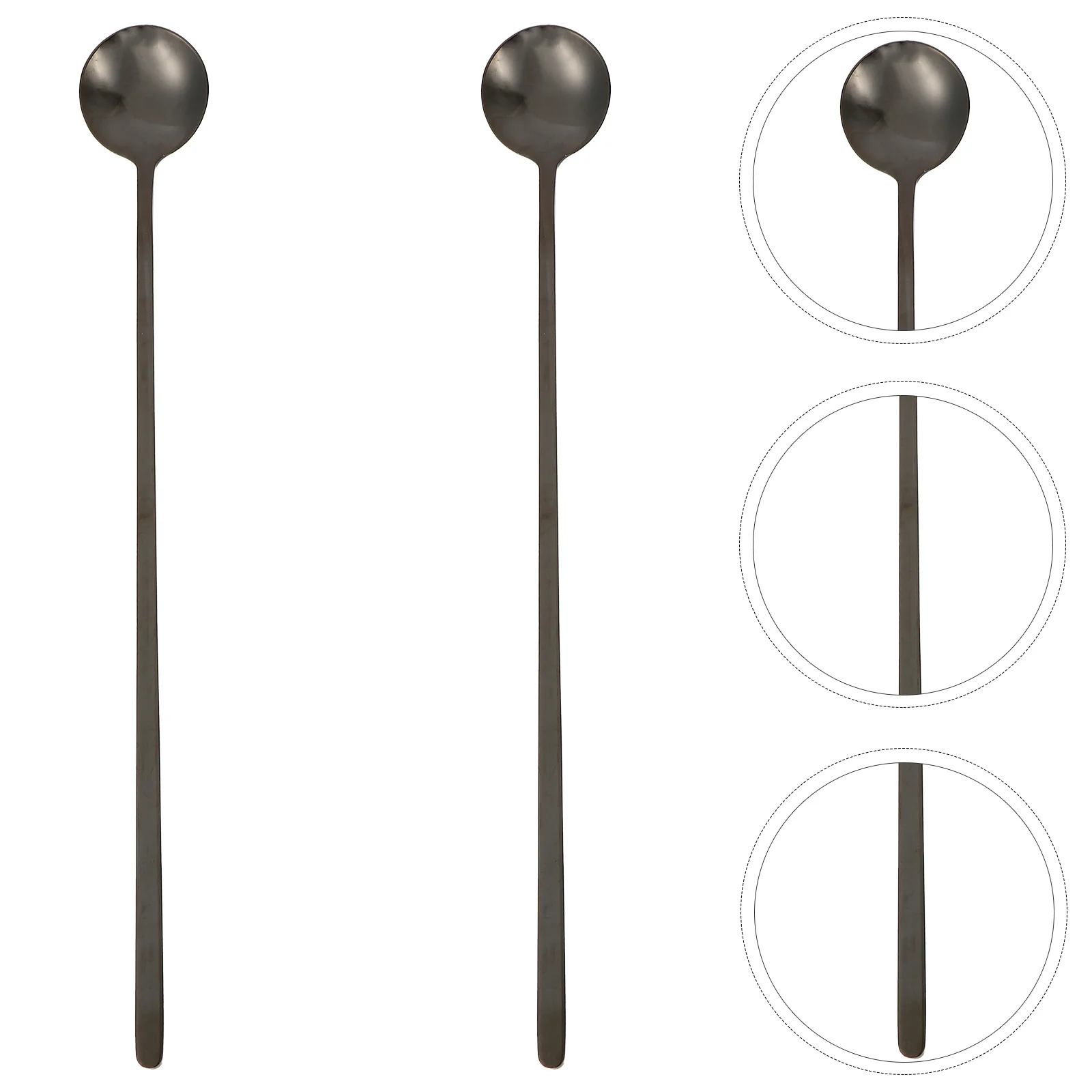 

2Pcs Coffee Stirring Spoons Stainless Steel Long Handle Ice Tea Dessert Spoon Dishwasher Safe for Coffee Shop