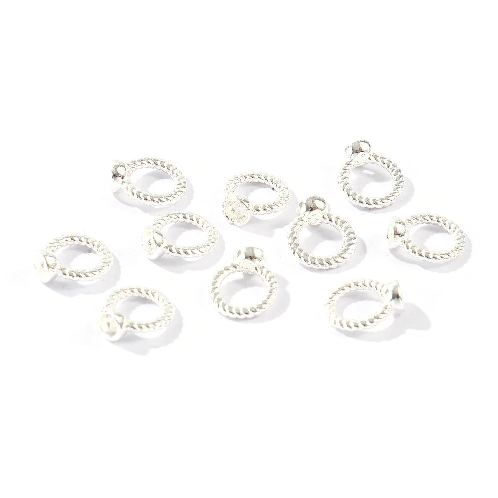 10 Stück Messing-Endkappen für Halsketten, Armbänder, Schmuckherstellung, Großhandel, mehrfarbige Doppelloch-Verbindungsringe, Endkappen, 8 mm x 7 mm – Detail 8