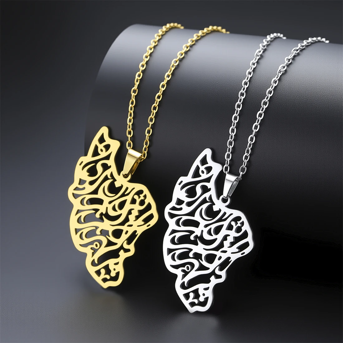 EUEAVAN-collar con colgante de mapa de Irán, collares de caligrafía persa de paloma de la paz de acero inoxidable para mujeres y hombres, joyería étnica iraní
