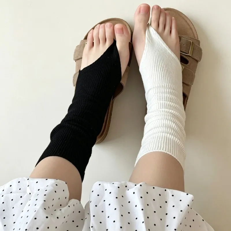 1Pair Spring Summer Thin Knitted Cotton Leg Warmers Trendy Fashion Comfortable New Ankle Foot Covers Calf Socks Women Tabi Socks