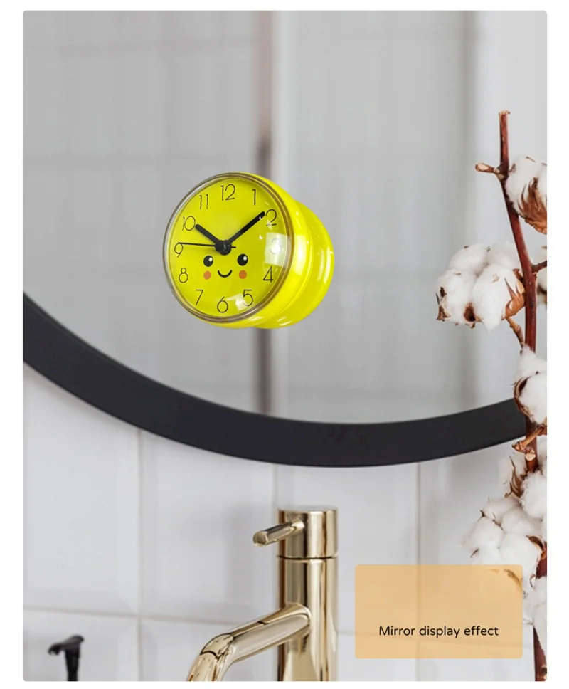 Mini Suction Cup Wall Clock 7cm Waterproof Anti Fog Design for Bathroom Kitchen Toilet Office Small Quartz Table Clock Decora view 6