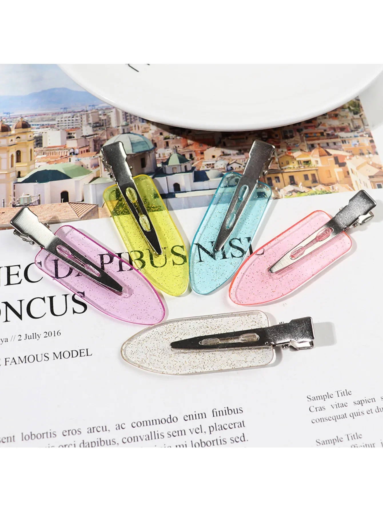 

Hairpin, wash, makeup, seamless clip, bangs, duckbill clip, edge clip, hairpin, women's material bag, cream glue headdress.
