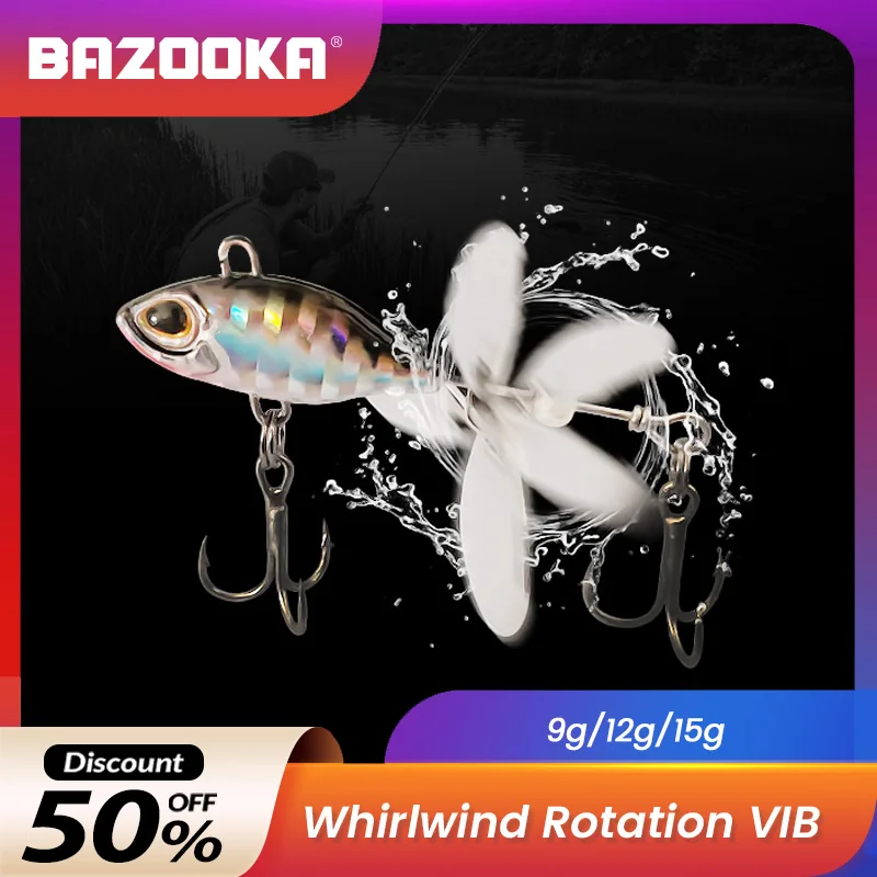 

Bazooka Spoon Fishing Lure Spinnerbait Metal Slow Jig Spinner Spin Baits Hard Trout Peche Sequins Perch Bass Pike Ice Winter