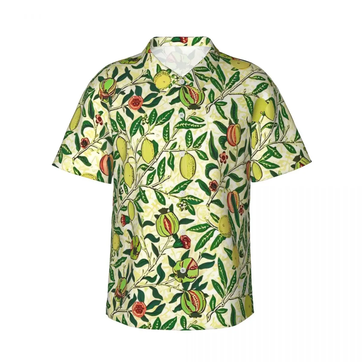 

Пляжная рубашка Art Nouveau William Morris Lemons Hawaii, повседневные рубашки, мужские элегантные блузки с короткими рукавами, корейский модный дизайн, топы