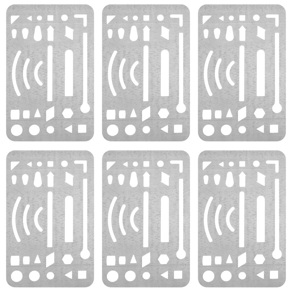 6 Pcs Stainless Steel Wiping Tools Drawing Stencils Drafting Engineering Erasing Shield for Shields