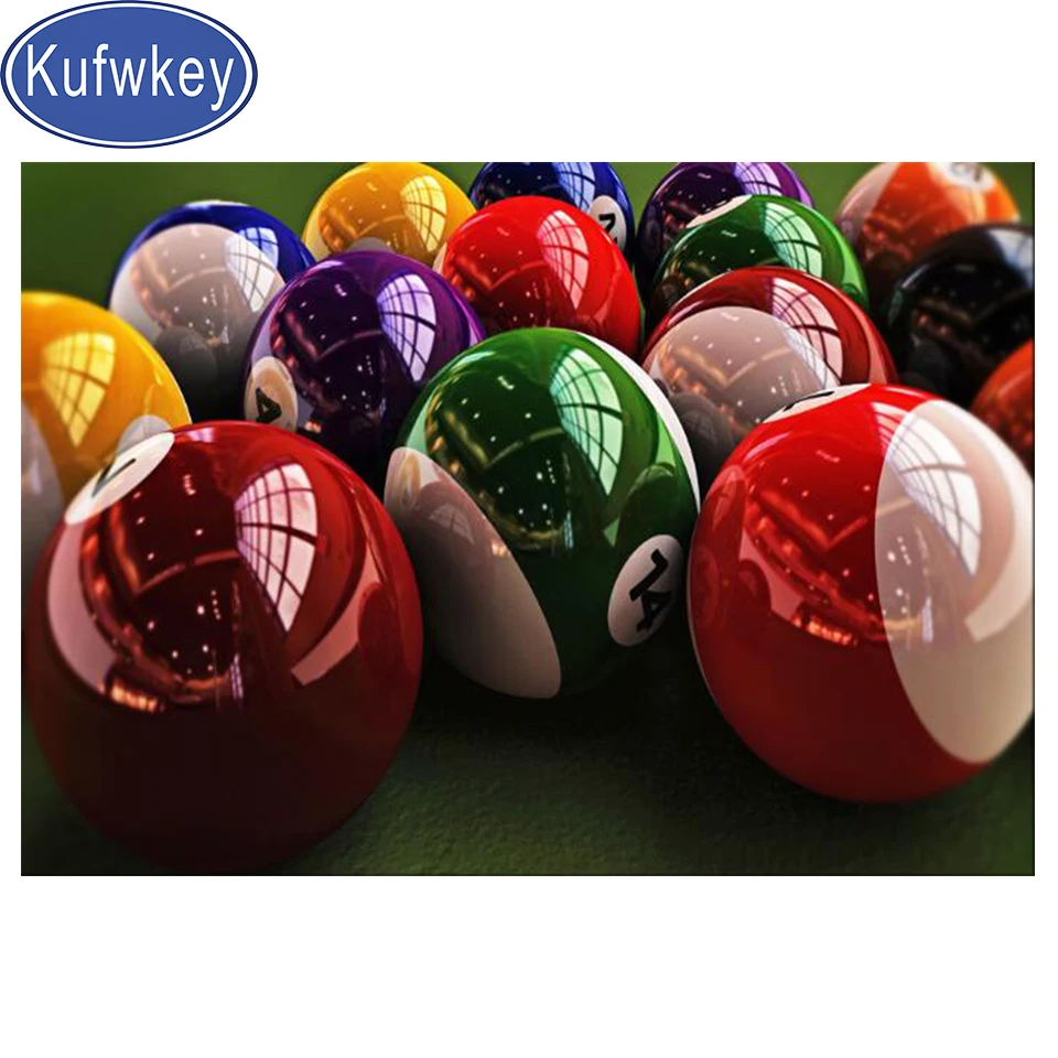 5 d Billiards Ball diamond painting Full Square Round Drill 3D Picture Of Rhinestone,Diamond embroidery For Sport Room Decor,