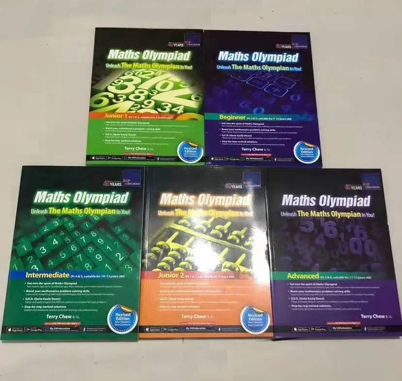 

5 книг/набор SAP Maths Olympiad 1-6 класс учебных упражнений по математическому мышлению рабочая тетрадь английские математические задачи учебник