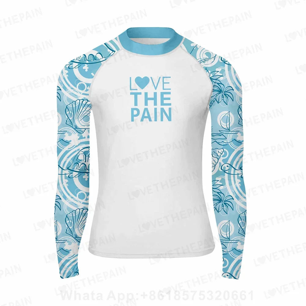 Men's Swimming T-shirt Swimsuit Beach Uv Protection Rash Guard Diving Rashguard Swimwear Long Sleeve Surfing Suits Surf T-shirt