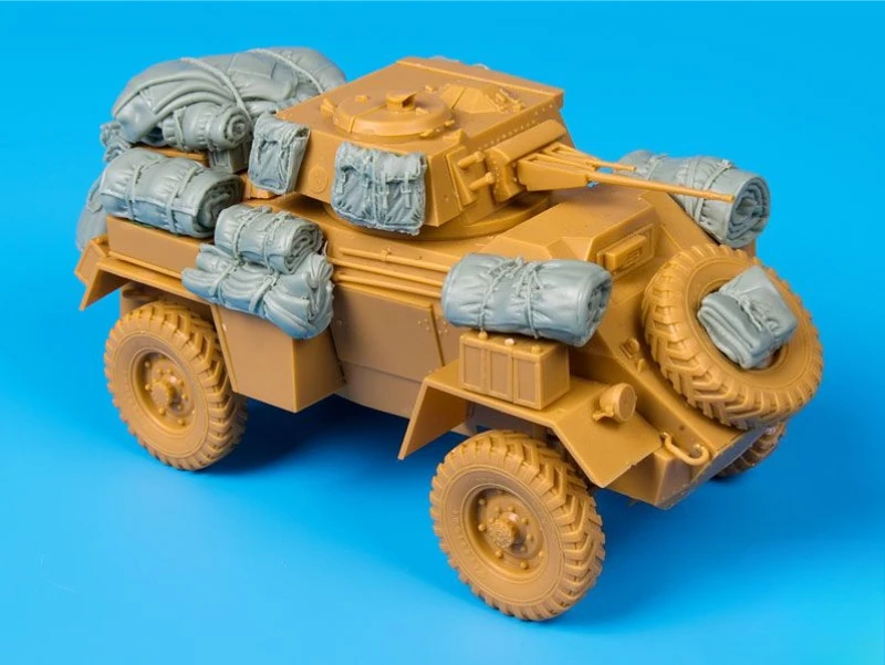 Modelo de resina fundida em escala 1/35, kit montado, conjunto de acessórios British Humber Mk III (sem tanque), desmontado e sem pintura