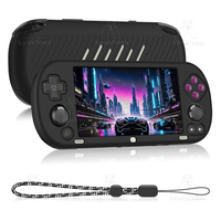 Trimui Smart Pro Full Fit Protective Case with Lanyard Anti-fall Anti-scratch Anti-slip Black Silicone Soft Shell Cover Skin