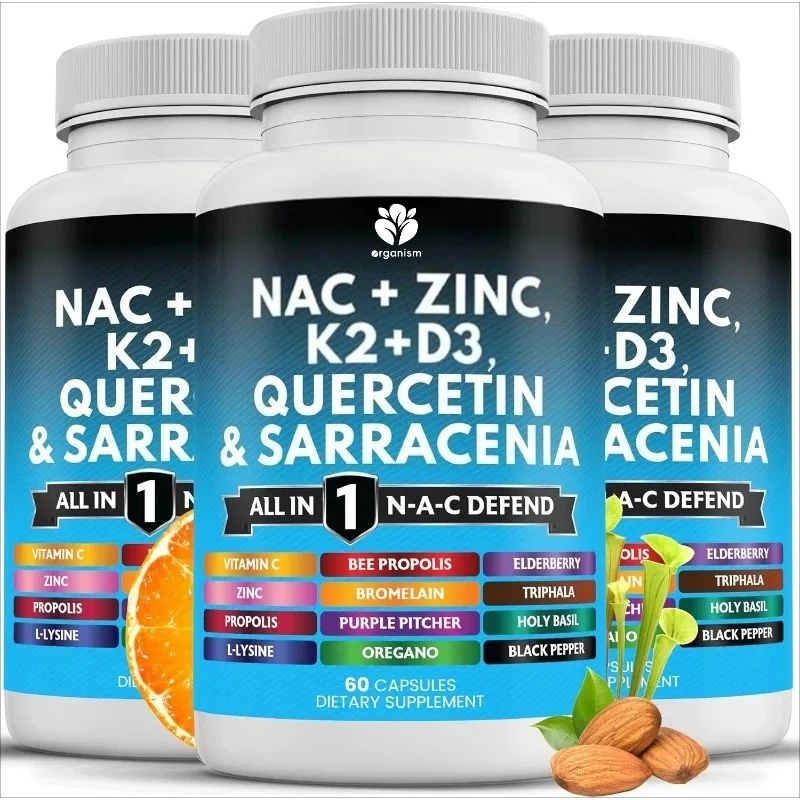 

Добавки NAC содержит витамин D3, К2, цинк, квинцетин, бузины, прополиса, бромелайн-60 капсул