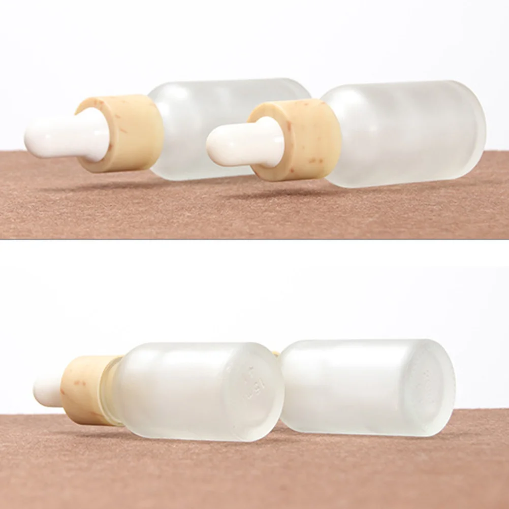 5 szt. Matowych szklanych butelek z zakraplaczem do kosmetyków, do rozdzielania produktów, wielokrotnego użytku, podróżne pojemniki na płyny, przenośne fiolki na olejki eteryczne i serum.