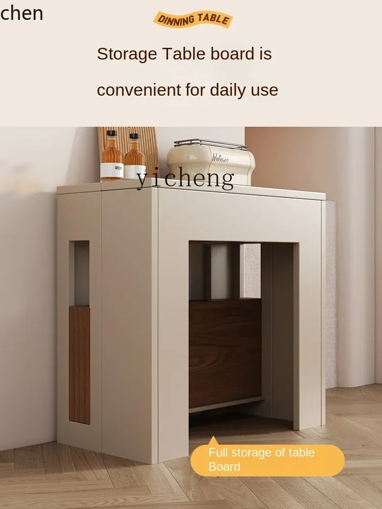 ZMLSimple Table à manger rétractable de style crème Table à manger peu encombrante pour petit appartement