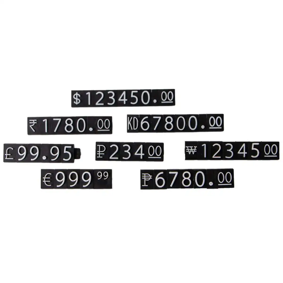 Cubo de exhibición de precios, Mini etiqueta extraíble ajustable, número, letra, Kit de bloques de dólar para tienda, joyería, tienda minorista