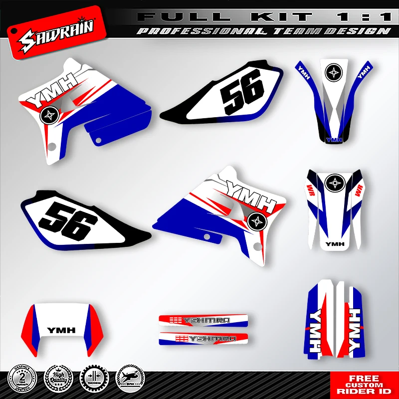 

Sawrain Motorcycle Sticker Custom Team Graphics Decals Kit For YAMAHA 1993 1994 1995 1996 1997 DT200WR 002