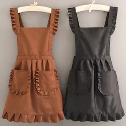 Kitchen Fashion Princess Apron Cooking Female Adult Work Apron Simple Home Breathable Aprons Woman Housework Aprons