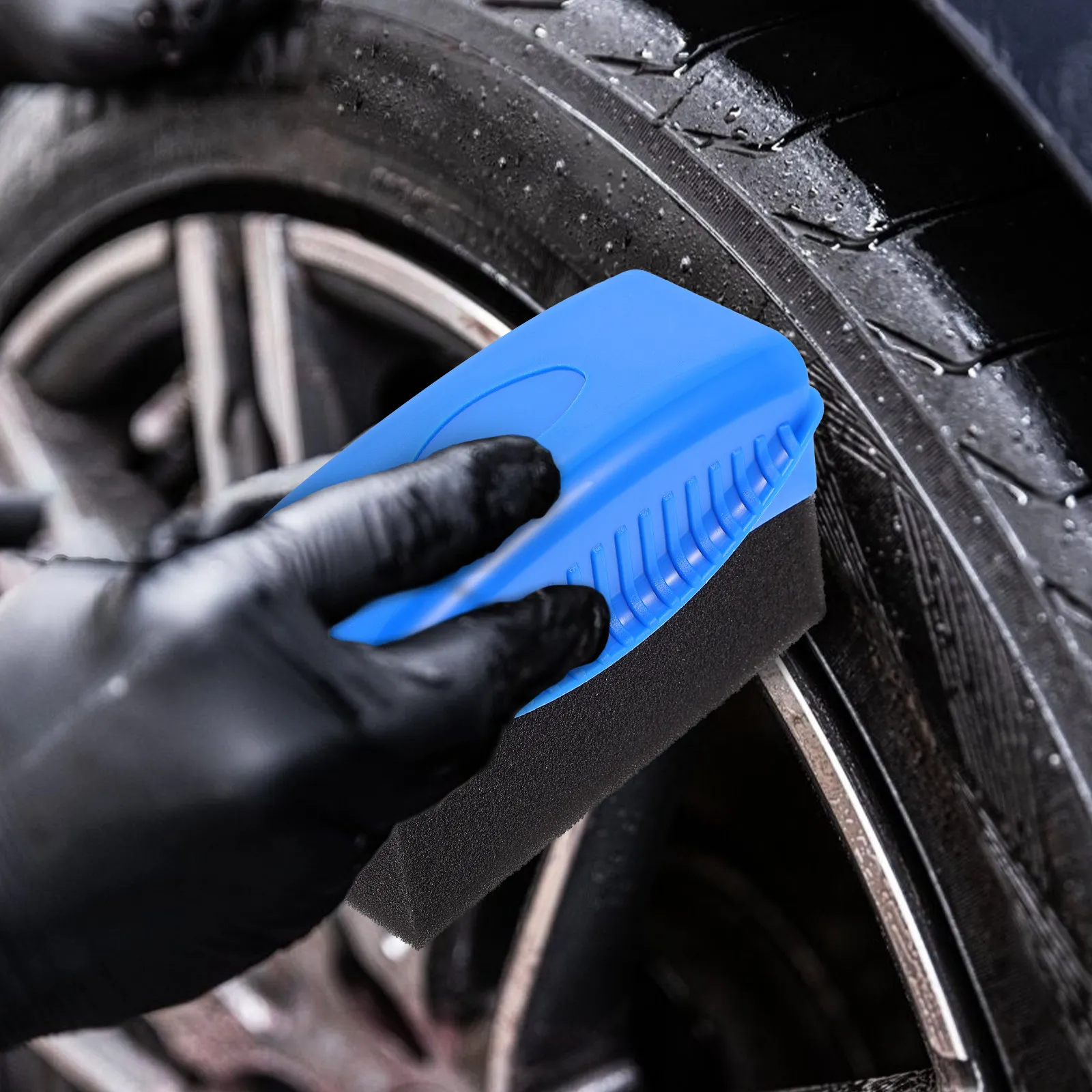 2 Pcs Waxing Tool Car Wheel Cleaning Supplies Tire Polishing Brush Auto Pad Was Applicator view 4
