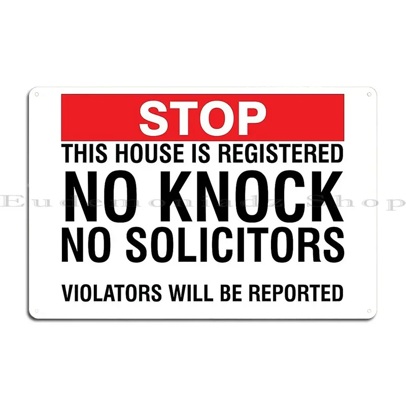 No Soliciting Metal Plaque Poster Printing Club Pub Pub Garage Tin Sign Poster