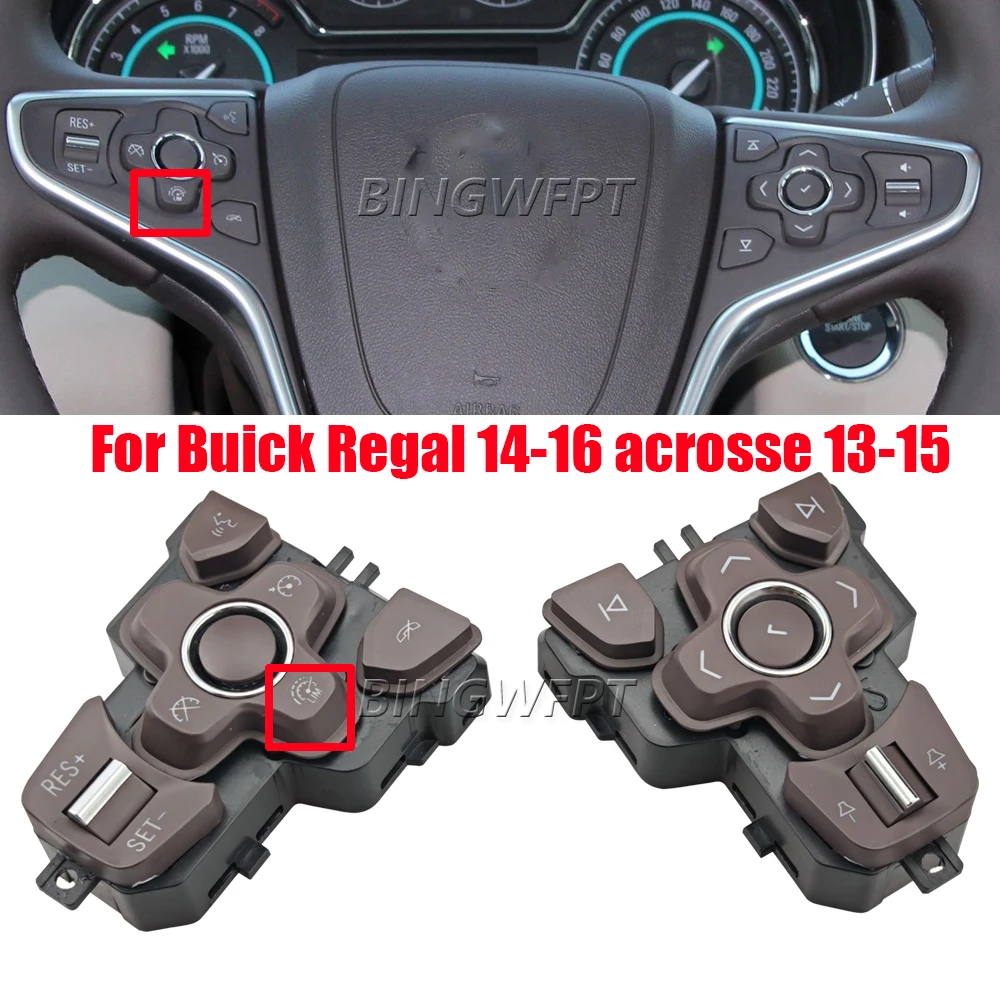 

New Multifunction Steering Wheel Brown Button Housing Bluetooth Audio Cruise Control For Buick Regal 14-16 Buick Lacrosse 13-15