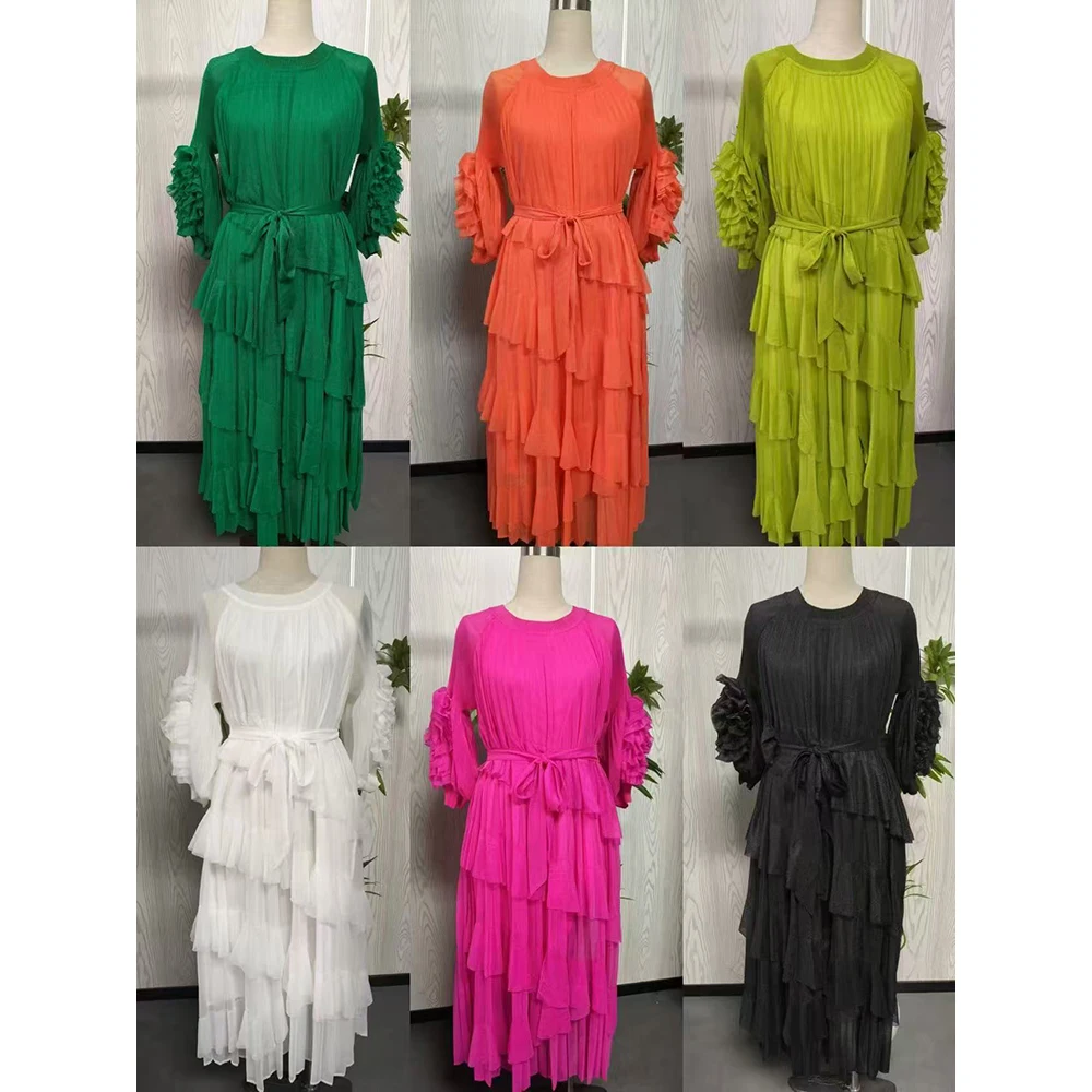 

Retro Court Sle Bubble Sve round Ne Pleated Women's Clothing Large Size Cross-Border Faionable Traditional Chinese C...