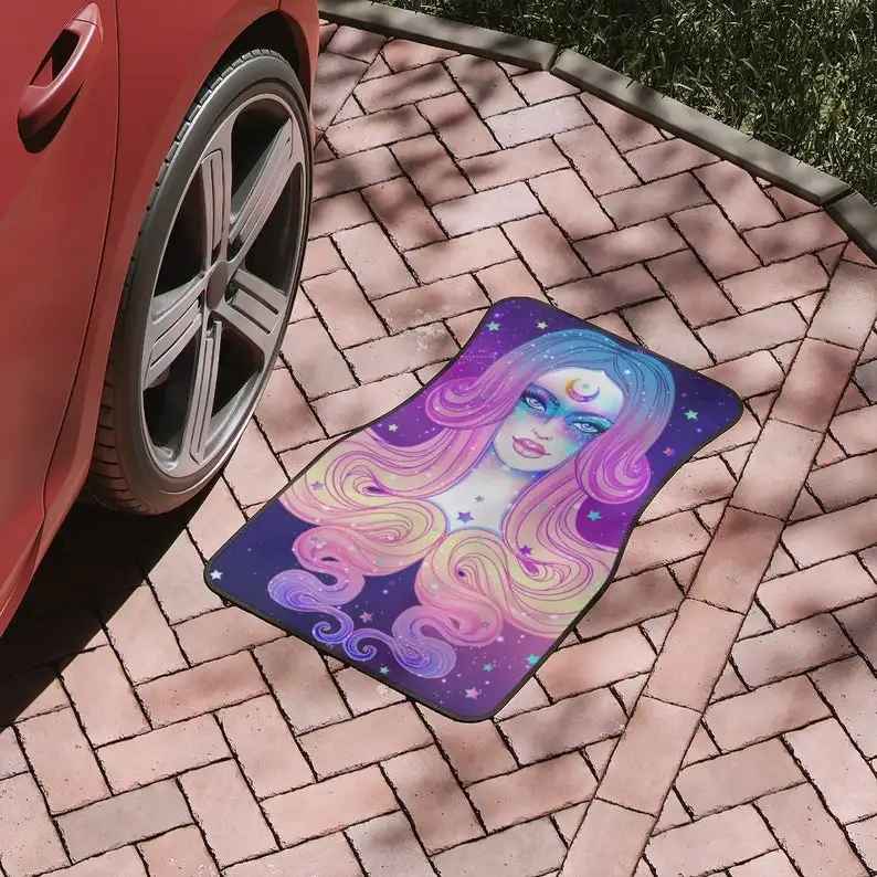

kawaii gothic Cute teen girl Car Floor Mats, Kawaii Goth pastel purple with galaxy make up Car Floor Mat, Hipster pastel goth ca