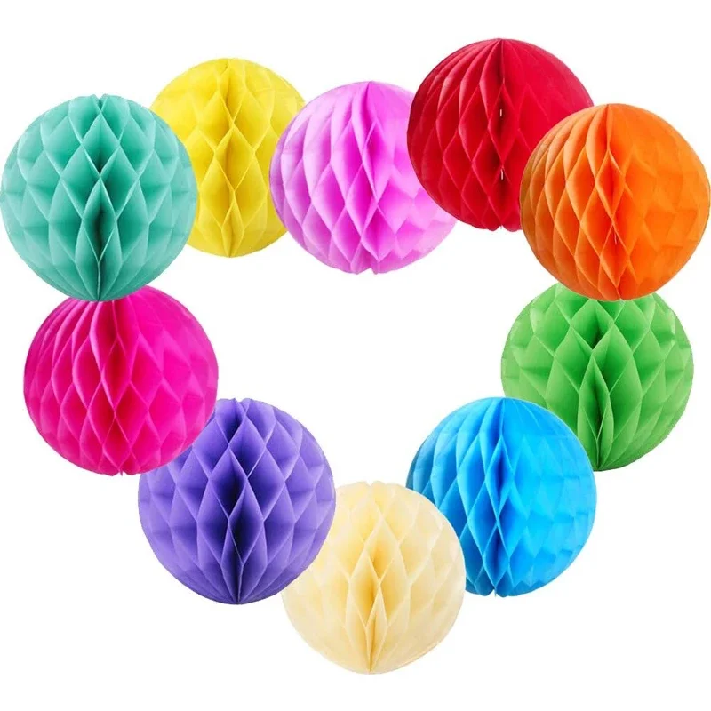 Craft Paper Honeycomb Balls Lantern Ball Anniversary Engagement Decoration Pastel Flower Wedding Kid Birthday Party Decoration