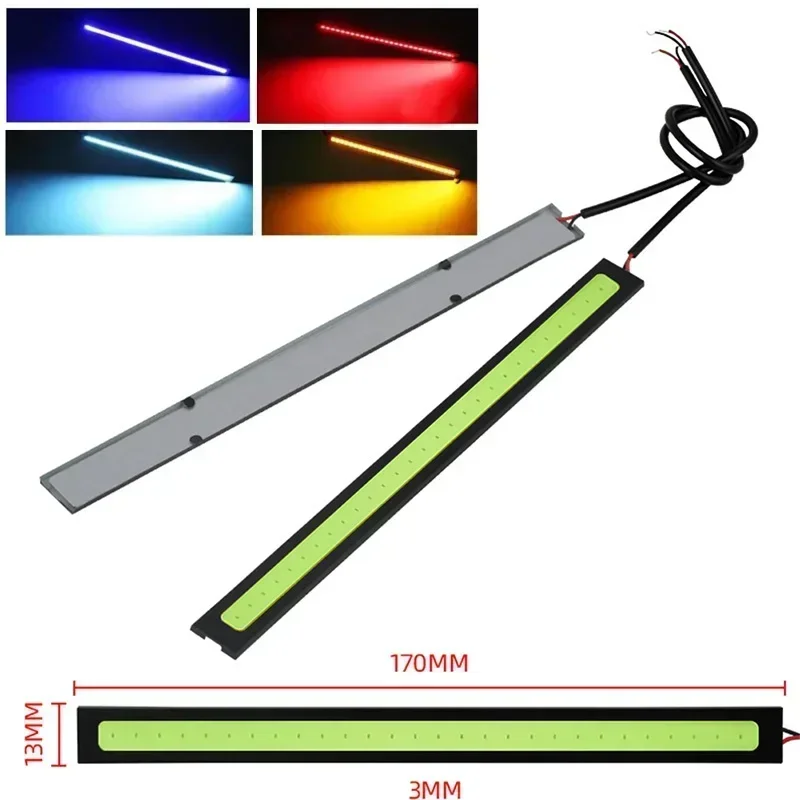 2PC 12V Super Bright LED Car COB Lights DRL Fog Driving Running Lamp Waterproof Car COB LED Light Yellow Red Blue Ice Blue Light