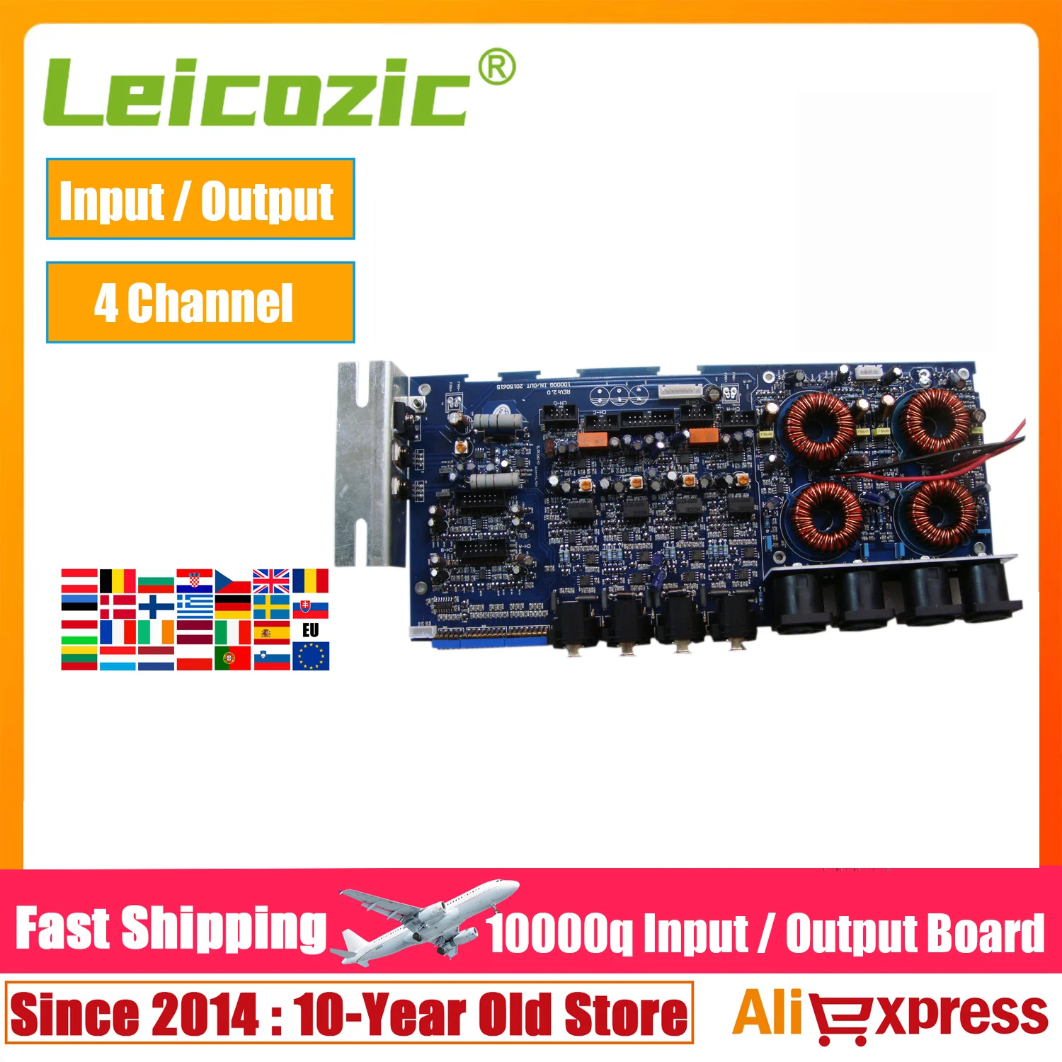 Leicozic Audio FP10000Q 4-Channel Amplifier Input/Output Board - Spare Parts for Repairing Amplificateur
