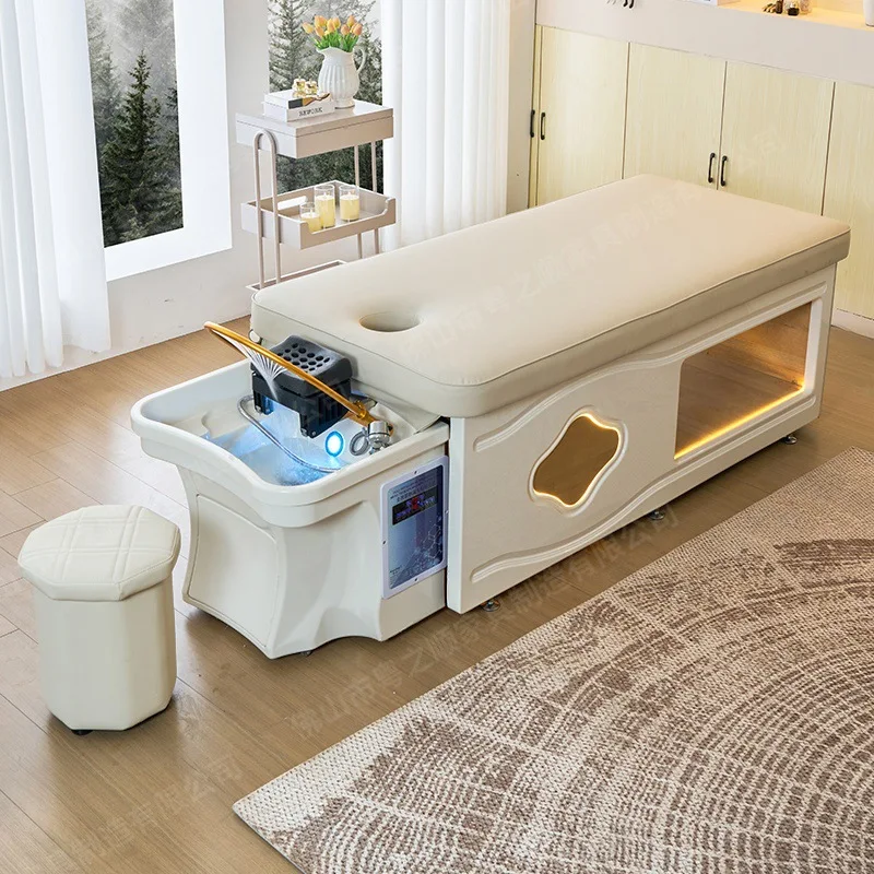Head treatment bed water circulation with water heater fumigation massage integrated bed