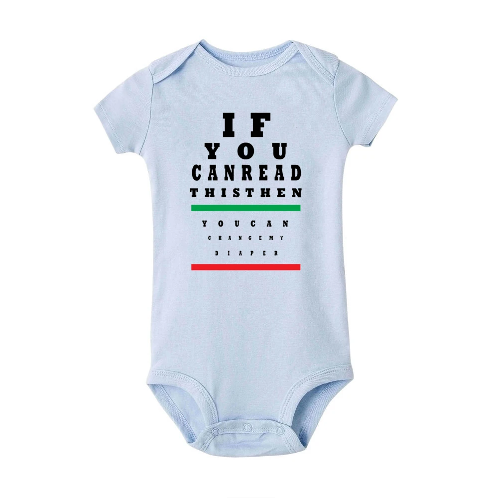 If You Can Read This Then You Can Change My Diaper Printed Baby Bodysuit Funny Infant Clothes Short Sleeve Boys Girls Jumpsuit