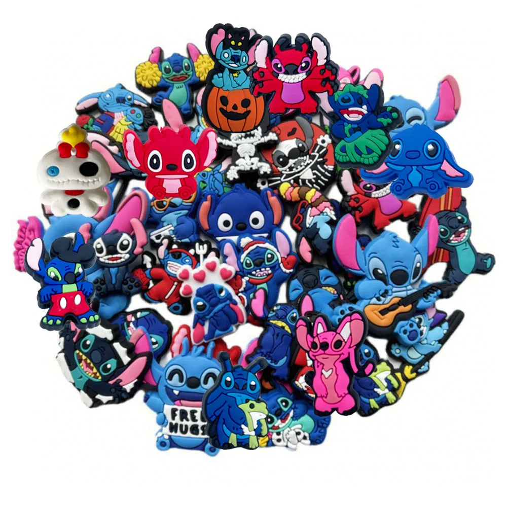 عشوائي 10-30 قطعة MINISO غرزة سلسلة الأحذية السحر للصنادل الشرائح ، PVC زينة الأحذية اكسسوارات لعيد الميلاد هدية عيد ميلاد