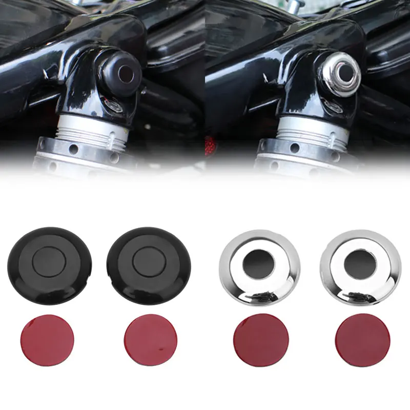 

Chrome Black Motorcycle Rear ABS Fork Boot Protector Decoration Cover For Harley Sportster XL883 XL1200 X48 2004-up Dyna 2006-up