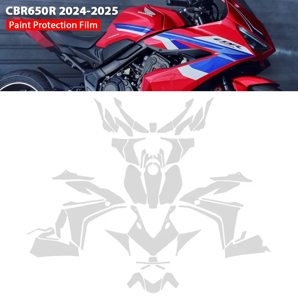 

New Accessories CBR650R TPU Protection Film For HONDA CBR 650R PPF Fairing Tank Anti-scratch Transparent Bodykit Sticker 2024-