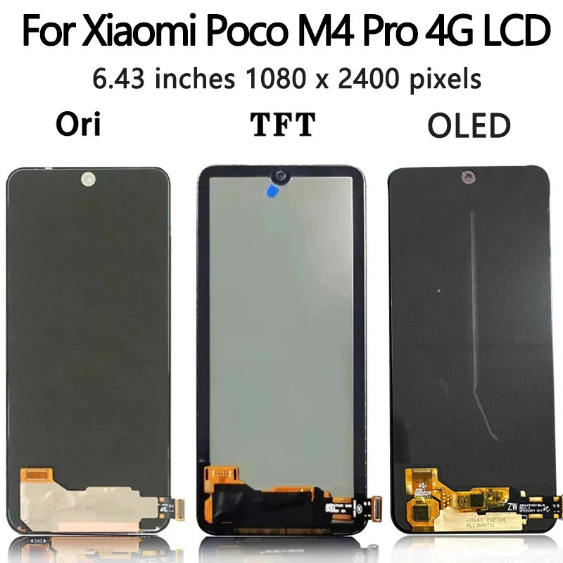 Tested LCD For Xiaomi Poco M4 Pro 4G LCD Display Touch Screen Panel For Poco M4 Pro M4Pro 2201117PI 2201117PI 2201117PG LCD